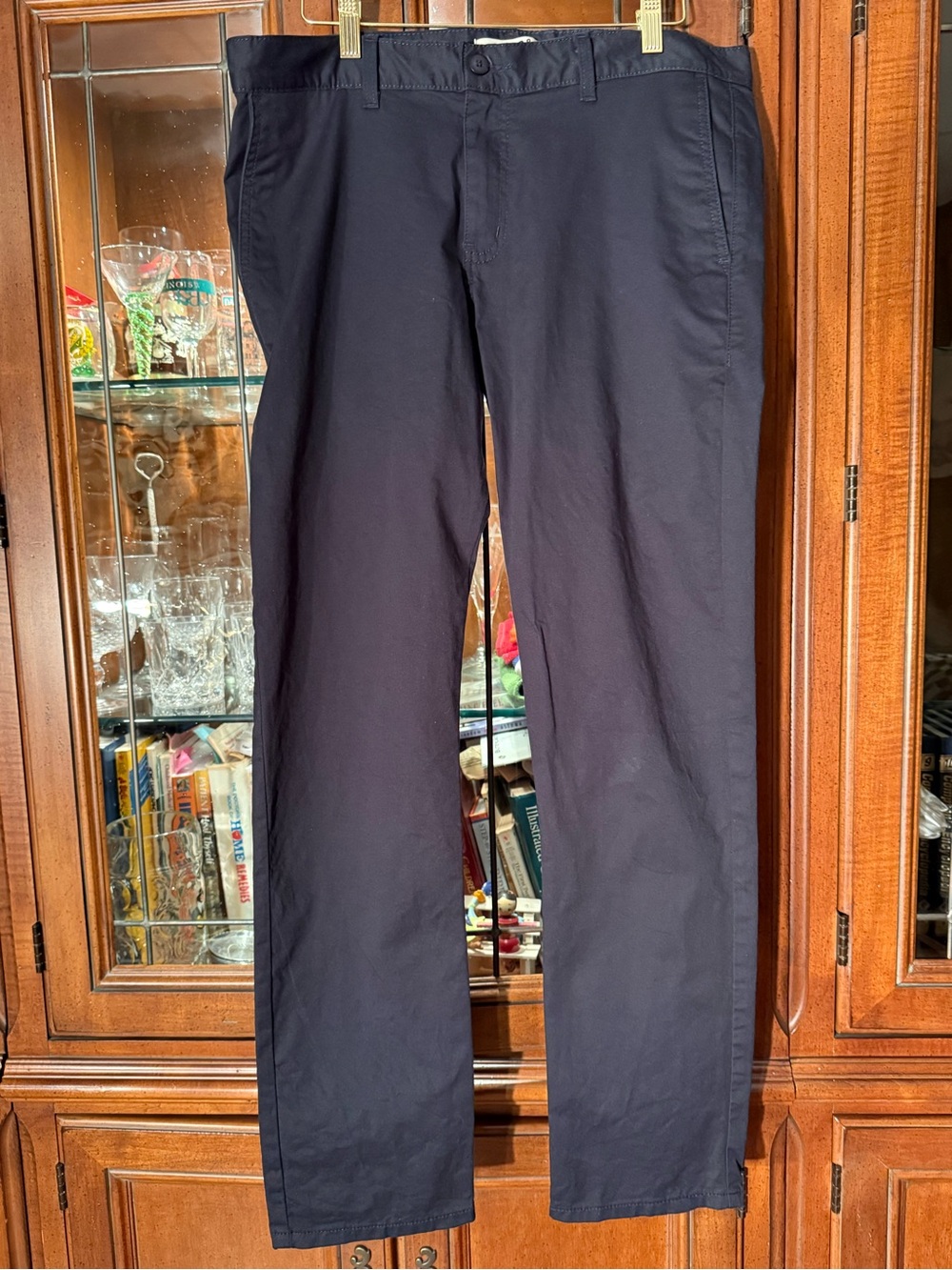 Naked and Famous Navy Stretch Cotton Chinos